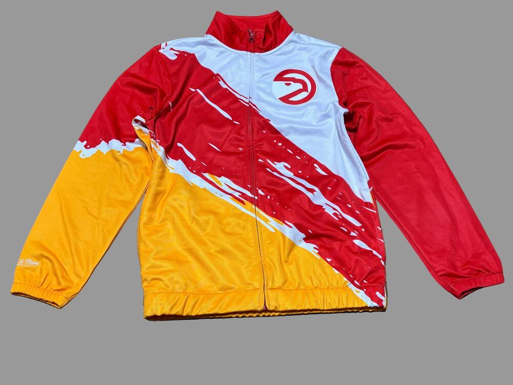 Atlanta Hawks Mitchell & Ness Hardwood Classic Jacket Youth Kids M 10-12 New